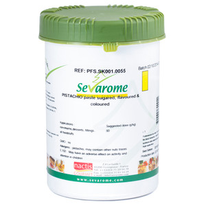 Sevarome Pistachio Compound 1kg made with real pistachios. Add authentic pistachio flavour to desserts, cakes, ice cream, and Dubai chocolate inspired recipes. Sevarome Pistachio Compound 1kg made with real pistachios. Add authentic pistachio flavour to desserts, cakes, ice cream, and Dubai chocolate inspired recipes.