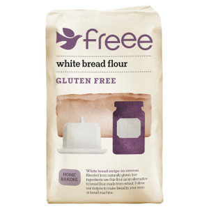 Doves Farm Gluten Free White Bread Flour 1kg. Special blend for gluten free loaves, rolls, pizza bases and flatbreads, by hand or in bread machines. Doves Farm Gluten Free White Bread Flour 1kg. Special blend for gluten free loaves, rolls, pizza bases and flatbreads, by hand or in bread machines.