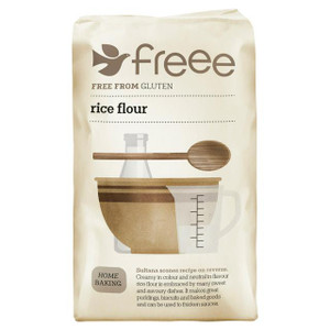 Doves Farm Gluten Free Rice Flour 1kg. Light, finely milled flour ideal for batters, pancakes, biscuits, thickening sauces and gluten free baking. Doves Farm Gluten Free Rice Flour 1kg. Light, finely milled flour ideal for batters, pancakes, biscuits, thickening sauces and gluten free baking.