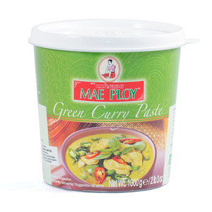 Mae Ploy Green Curry Paste 1kg. Authentic Thai paste made with green chillies, lemongrass and galangal. Perfect for curries, soups, stir fries and seafood dishes. Mae Ploy Green Curry Paste 1kg. Authentic Thai paste made with green chillies, lemongrass and galangal. Perfect for curries, soups, stir fries and seafood dishes.