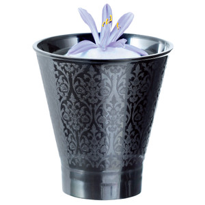 Serve appetisers and desserts in style with the Black Barok Jar 14cl. A durable plastic jar with a sleek black finish, perfect for catering and portion control. Serve appetisers and desserts in style with the Black Barok Jar 14cl. A durable plastic jar with a sleek black finish, perfect for catering and portion control.