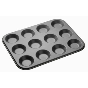 MasterClass Non-Stick 12 Hole Shallow Pan with durable carbon steel and double non-stick coating. Perfect for baking jam tarts, mince pies and Yorkshire puddings. MasterClass Non-Stick 12 Hole Shallow Pan with durable carbon steel and double non-stick coating. Perfect for baking jam tarts, mince pies and Yorkshire puddings.
