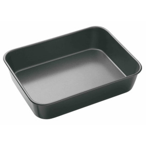 Cook roasts, bakes and family meals with the MasterClass Non-Stick Roasting Pan 39cm x 28cm. Durable, easy to clean and designed for consistent results. Cook roasts, bakes and family meals with the MasterClass Non-Stick Roasting Pan 39cm x 28cm. Durable, easy to clean and designed for consistent results.