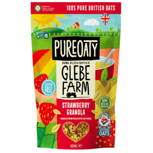Buy Glebe Farm Pureoaty Strawberry Oat Granola 325g. Crunchy oat granola with fruity strawberry flavour, perfect for breakfast or snacking. Buy Glebe Farm Pureoaty Strawberry Oat Granola 325g. Crunchy oat granola with fruity strawberry flavour, perfect for breakfast or snacking.