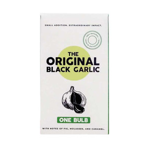 The Original Black Garlic whole bulb, sweet, umami-rich fermented garlic. Perfect for spreads, sauces, marinades and gourmet dishes.