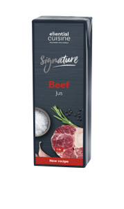 Essential Cuisine Signature Beef Jus 1L. Rich, versatile beef jus with natural texture. Ready to use base for sauces, reductions and meat dishes. Essential Cuisine Signature Beef Jus 1L. Rich, versatile beef jus with natural texture. Ready to use base for sauces, reductions and meat dishes.
