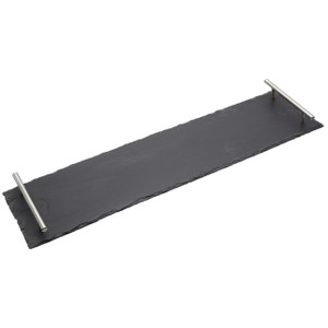 Artesa Appetiser Slate Serving Platter 60 x 15cm with brushed metal handles. Perfect for cheese boards, appetisers, charcuterie and desserts. Artesa Appetiser Slate Serving Platter 60 x 15cm with brushed metal handles. Perfect for cheese boards, appetisers, charcuterie and desserts.