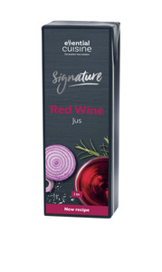 Essential Cuisine Signature Red Wine Jus 1L. A premium ready-made jus made with beef stock and red wine, perfect for meats, poultry, and vegetables. Essential Cuisine Signature Red Wine Jus 1L. A premium ready-made jus made with beef stock and red wine, perfect for meats, poultry, and vegetables.