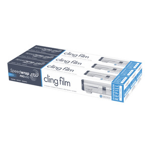 Shop Speedwrap Cling Film 450mm x 300m 3 Pack. Strong, reliable cling film for keeping food fresh, storing leftovers and everyday kitchen use. Shop Speedwrap Cling Film 450mm x 300m 3 Pack. Strong, reliable cling film for keeping food fresh, storing leftovers and everyday kitchen use.