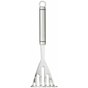 KitchenCraft Oval Handled Stainless Steel Masher. Heavy-duty masher with oval handle and angled head for smooth, lump-free potatoes and vegetables. KitchenCraft Oval Handled Stainless Steel Masher. Heavy-duty masher with oval handle and angled head for smooth, lump-free potatoes and vegetables.