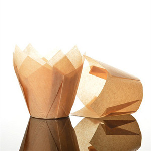 Caramel Tulip Cupcake Case x 50. Stylish tulip-style cases, 50mm base x 85mm high. Perfect for baking cupcakes, muffins, and desserts.