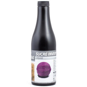 Bottle of Sosa Inverted Sugar 1.4kg with a black cap and a label featuring a purple dessert, used to retain moisture and improve texture in baking and frozen desserts. Bottle of Sosa Inverted Sugar 1.4kg with a black cap and a label featuring a purple dessert, used to retain moisture and improve texture in baking and frozen desserts.