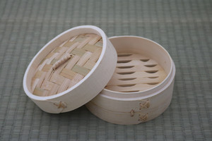 One Tier Bamboo Steamer With Lid 4" One Tier Bamboo Steamer With Lid 4"