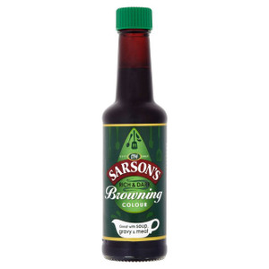 Sarson’s Gravy Browning 150ml. Add rich colour to gravies, stews and sauces without changing the flavour. Easy-to-use liquid for traditional cooking. Sarson’s Gravy Browning 150ml. Add rich colour to gravies, stews and sauces without changing the flavour. Easy-to-use liquid for traditional cooking.