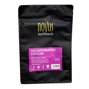 Novus Decaffeinated Ceylon Tea x 25 Pyramid. Premium Ceylon black tea with full flavour and minimal caffeine. Smooth, balanced and perfect any time of day. Novus Decaffeinated Ceylon Tea x 25 Pyramid. Premium Ceylon black tea with full flavour and minimal caffeine. Smooth, balanced and perfect any time of day.