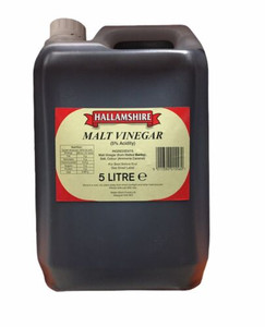 Hallamshire Malt Vinegar 5L. Traditional tangy malt vinegar for cooking, seasoning and pickling. Ideal for fish and chips, marinades and everyday kitchen use. Hallamshire Malt Vinegar 5L. Traditional tangy malt vinegar for cooking, seasoning and pickling. Ideal for fish and chips, marinades and everyday kitchen use.