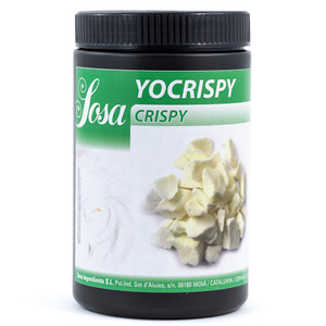 Sosa Yogurt Crispy 280g freeze-dried yoghurt pieces in a black and green tub with product label and image of white crispy clusters on the front. Sosa Yogurt Crispy 280g freeze-dried yoghurt pieces in a black and green tub with product label and image of white crispy clusters on the front.