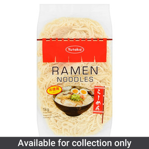 Yutaka Frozen Ramen Noodles 1kg with authentic chewy texture. Ideal for ramen bowls, stir fries and quick noodle dishes. Quick to cook and easy to portion.