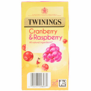 Twinings Cranberry and Raspberry Tea Envelopes x 20 offer a refreshing caffeine free herbal tea with crisp berry flavours in wrapped bags.