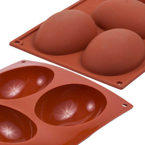 Silikomart Half Egg Silicone Mould 130ml x 5. Ideal for Easter baking, chocolate eggs, mousse and frozen desserts. Oven and freezer safe.