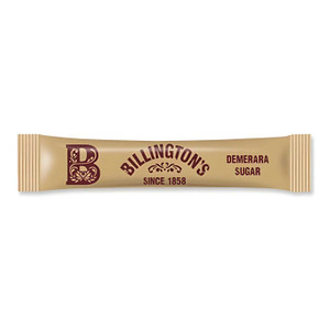 Billington's Demerara Sugar Sticks x 1000. Individually portioned brown sugar sticks perfect for coffee, tea and catering or office drink stations.
