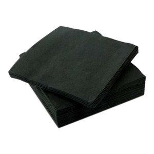 2ply Black Cocktail Napkins 24x24cm x 2000pcs. Stylish and absorbent bar napkins ideal for cocktails, catering events and hospitality drink service.