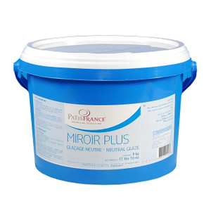 Miroir Plus Cold Process Neutral Glaze 8kg, ready-to-use mirror glaze for cakes, pastries and desserts with a flawless high-shine finish.