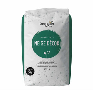 Moulbie Neige Decor Icing Sugar 5kg, a non-melting icing sugar for cakes and pastries with a long-lasting, clean white finish.