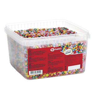 Carletti Sugar Coated Multi Coloured Chocolate Mini Lentils 2.5kg. Perfect for baking, cake decorating, desserts and sharing. Carletti Sugar Coated Multi Coloured Chocolate Mini Lentils 2.5kg. Perfect for baking, cake decorating, desserts and sharing.