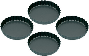KitchenCraft Set of 4 Non-Stick Mini Fluted Flan Tins KitchenCraft Set of 4 Non-Stick Mini Fluted Flan Tins