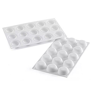 Silikomart Globe 26 Silicone Mould, 15 cavity dome mould for desserts. Oven and freezer safe with easy release and clean finish.