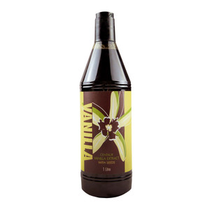 Shop Centaur Vanilla Extract with Seeds 1L at i4C. Rich vanilla flavour with real seeds for baking, desserts, custards, ice cream, and pastry recipes.