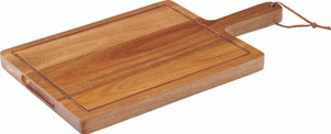 Chicago Acacia Board & Leather Strap 11.75 x 9" Chicago Acacia Board & Leather Strap 11.75 x 9"