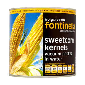 Fontinella Sweetcorn 2.12kg. Ready-to-use sweetcorn with a naturally sweet flavour, perfect for salads, soups, rice dishes and Mexican-inspired recipes.