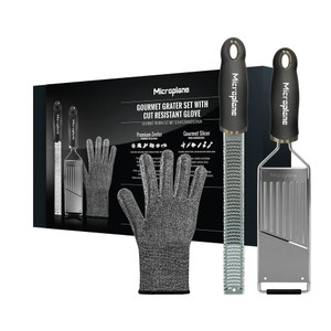 Microplane Gourmet Grater Gift Set with Cut-Resistant Glove Microplane Gourmet Grater Gift Set with Cut-Resistant Glove