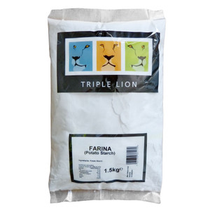 Buy Triple Lion Potato Starch 1.5kg. Perfect for thickening sauces, creating crispy coatings, karaage chicken, stir-fries, soups and Asian-inspired recipes.