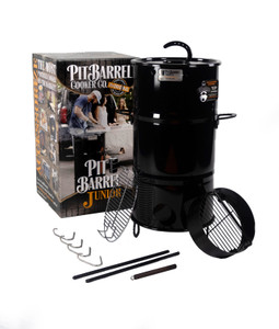 Buy the Pit Barrel Junior Cooker 14". A compact charcoal smoker and grill with vertical hanging cooking, ideal for camping, gardens and authentic barbecue flavour.