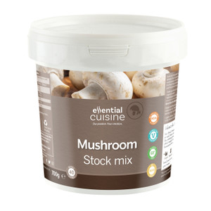 Buy Essential Cuisine Mushroom Stock Mix 700g. Makes up to 40 litres of rich mushroom stock, perfect for risottos, soups, sauces, casseroles and vegetarian recipes.