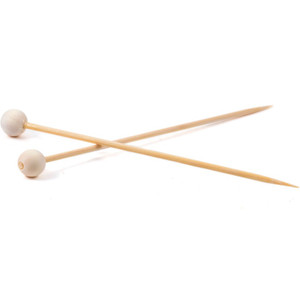 Buy Natural Ball Skewers 140mm x 100. Wooden cocktail and canapé skewers with a natural ball top, perfect for buffet food, burgers, appetisers and drink garnishes.