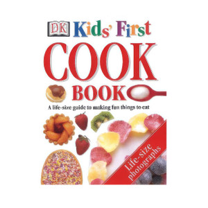 Buy Kids' First Cook Book, a colourful hardback cookbook with life-sized step-by-step recipes for children aged 5–7 learning to cook and bake.