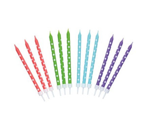 Buy Sweetly Does It Pack of 24 Celebration Candles. Colourful cake candles with holders, perfect for birthdays, parties, cupcakes and celebration cakes.