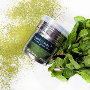 Buy Gastrodust Mint Garnishing Dust 40g. A finely milled mint powder for garnishing desserts, lamb, cocktails, yoghurt, fruit and beautifully presented dishes.