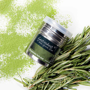 Buy Gastrodust Rosemary Garnishing Dust 20g. A finely milled rosemary powder for garnishing roast meats, potatoes, focaccia, soups and elegant plated dishes.