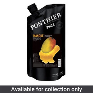 Ponthier Chilled Mango Purée 1kg delivers sweet tropical flavour for desserts, smoothies, cocktails, baking, coulis and professional pâtisserie.