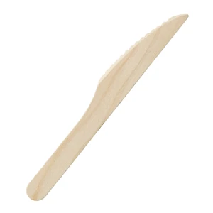 Buy Birchwood Knives 16cm x 100. Strong disposable wooden knives for catering, takeaway, picnics, parties, barbecues and food service.