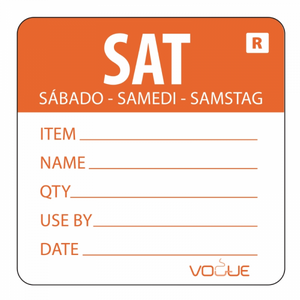 Hygiplas Dissolvable Food Rotation Labels Saturday X 500 Hygiplas Dissolvable Food Rotation Labels Saturday X 500