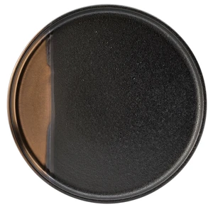 Hedonism Plate 12" from Utopia in black and gold terracotta. A large statement plate designed for contemporary dining and creative food presentation.