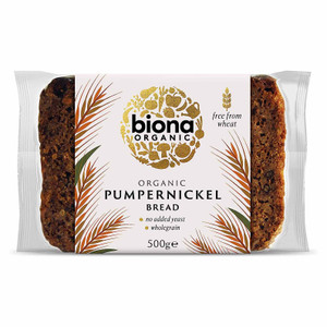 Shop Biona Organic Pumpernickel Bread 500g at i4C. Dense, dark organic rye bread ideal for open sandwiches, smoked fish, cheese and canapés.