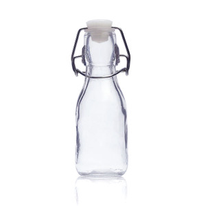 Mini Glass Swing Stopper Bottle 100ml for oils, dressings, infusions or gifting. Mini Glass Swing Stopper Bottle 100ml for oils, dressings, infusions or gifting.