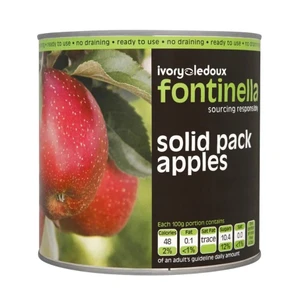 Buy Fontinella Solid Pack Apples 2.6kg at i4C. Convenient prepared apples for pies, crumbles, pastries and classic desserts. Ideal for catering.